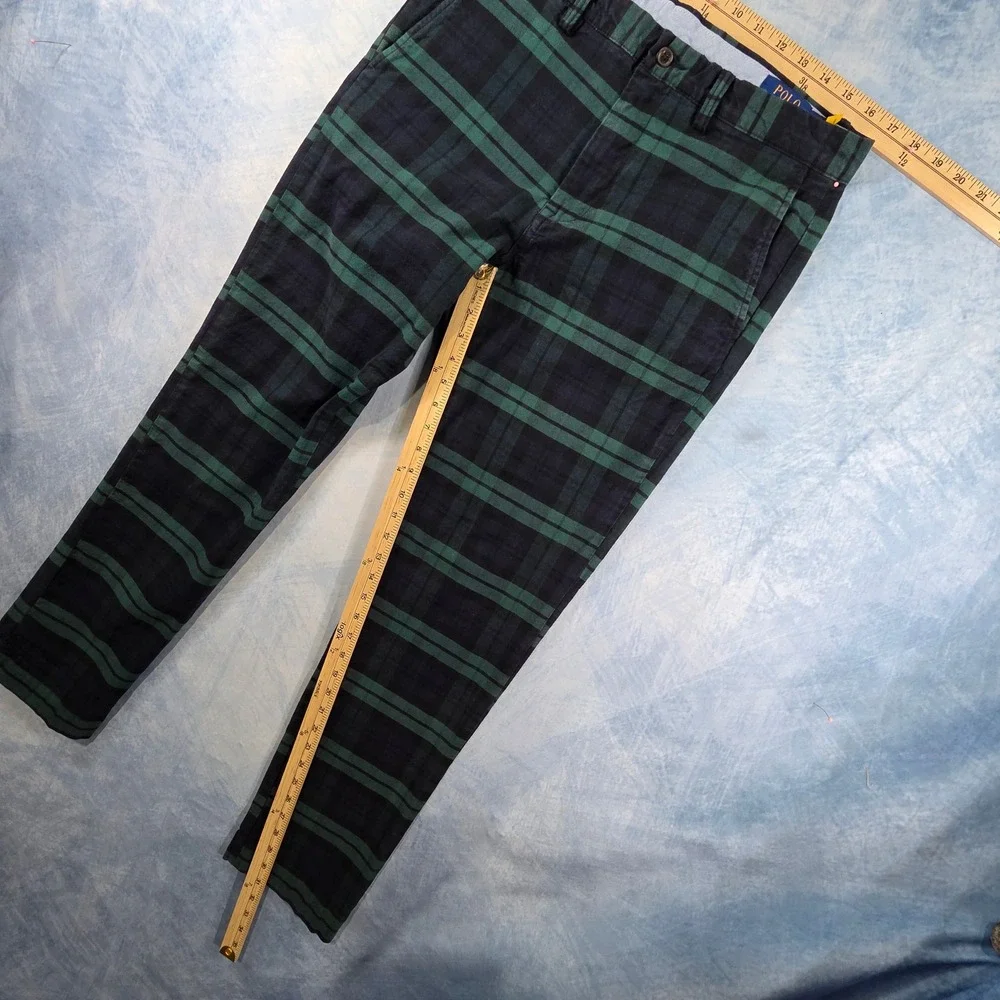 Polo Ralph Lauren Men Green Navy Black Watch Plaid Stretch Straight Chino Pants